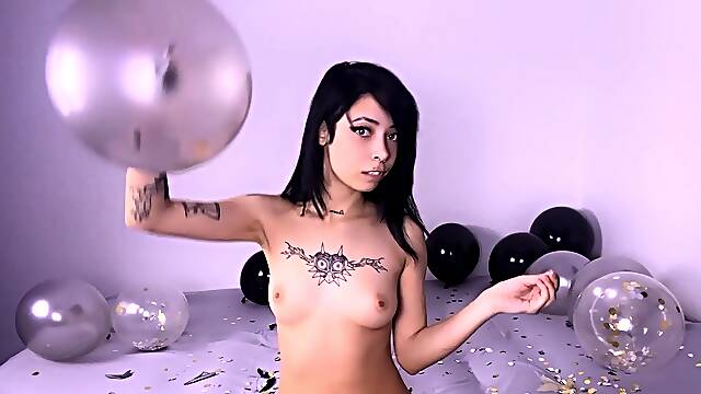 Emo teen on solo webcam masturbation