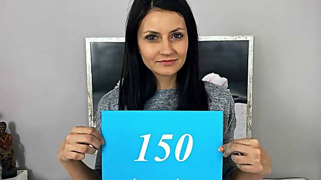 Amazing brunette getting pounded on the casting couch