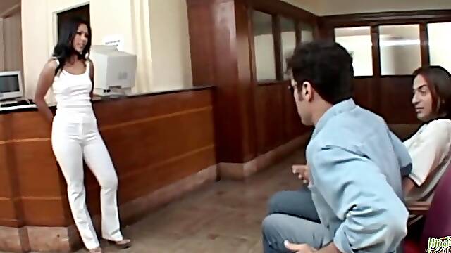 The Asian Sperm Bank Receptionist Uses Her Amazing Deepthroating Talents To Personally Drain Three M