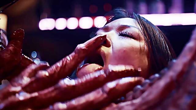 Stranger Things Parody - Cute Asian Girl Finger Fucked by Nightmare Monster