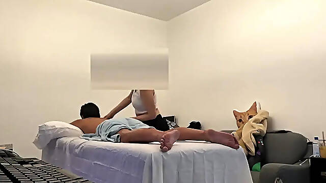 Greek RMT turned on by huge Asian cock