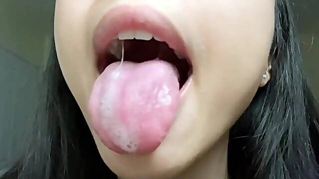 Asian cutie gags on cock in POV JOI session