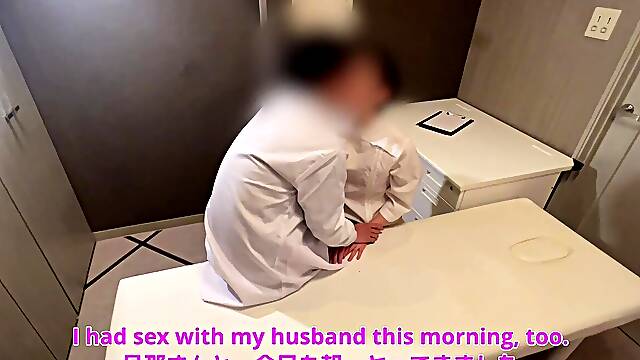 Japanese wife gets cuckolded while husband listens to milf's dirty talk