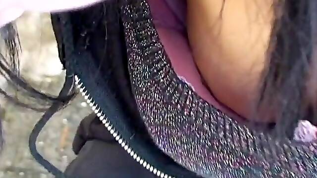 Japanese cutie honors us with her breasts in this action