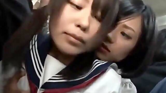 Japanese Dirty Lesbians on the train 1