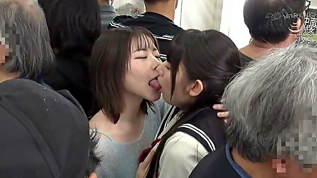 Lesbians Face-to-face On The Train - Waka Misono