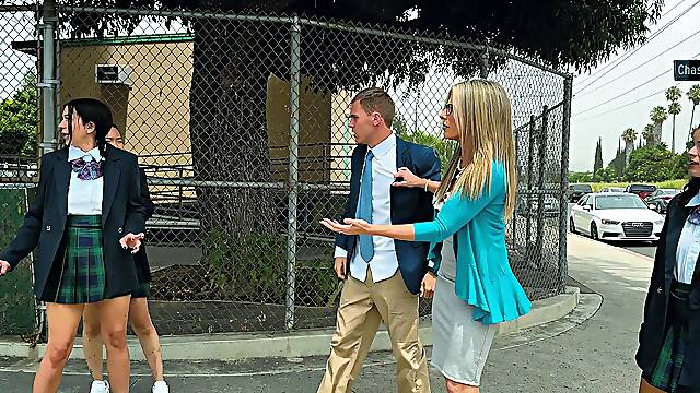 Dirty wife Cory Chase spreads legs to be fucked by lots of guys