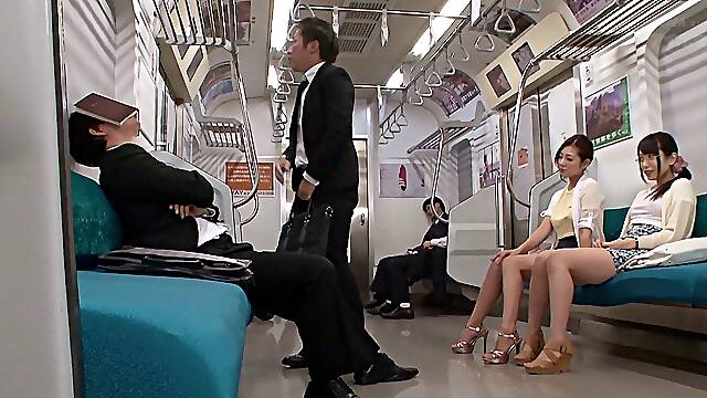 Japanese cock sucking sluts love getting nasty in public transport