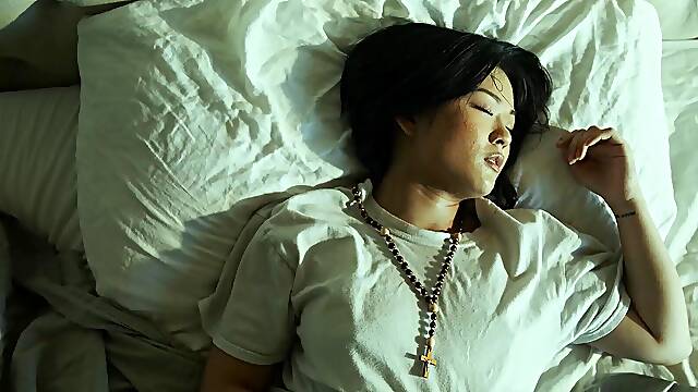 Asian nurse hotties Penny and Sofia seduce sultry Lulu in naughty lingerie