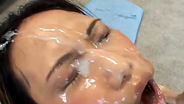 Asian model Veronica Lynn with amazing ass fucked by a lot of guys