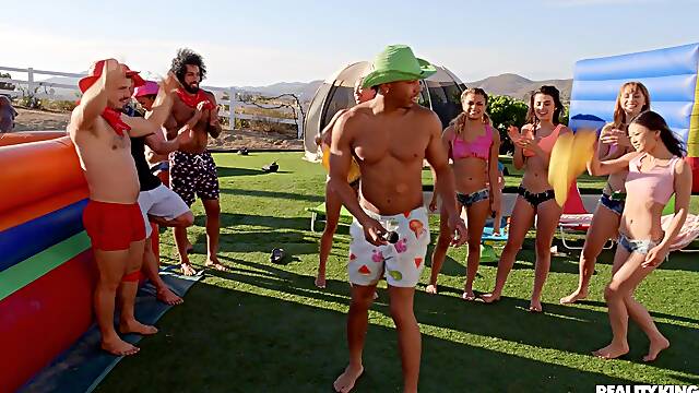 Project DTF: Ride Em Cowgirl - Kylie Rocket in interracial outdoor hardcore at group party