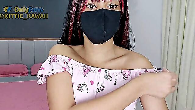 Lilith Kawaii splitting her snatch in half showing off her camel toe, sumptuous damsel beautiful pussy