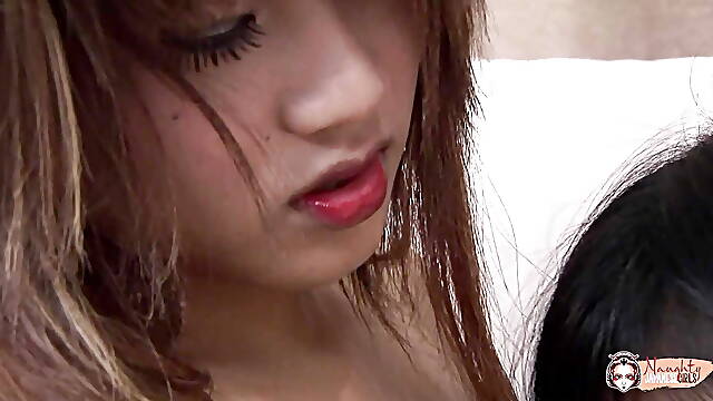 Asian babes Bunny and Bali go to town on each others pussies in 69