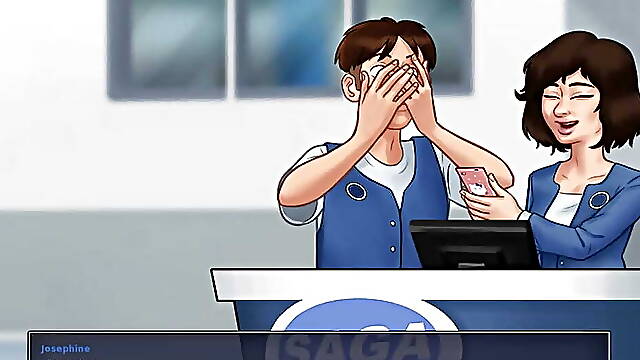 Summertime Saga V0.20 - Pt.223 - Asian Babe Gives Head at Her Workplace