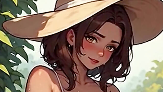 Waifu Garden Lady POV - Panties Aside Penetration &amp; Bench Close-Up Fucking (Preview)