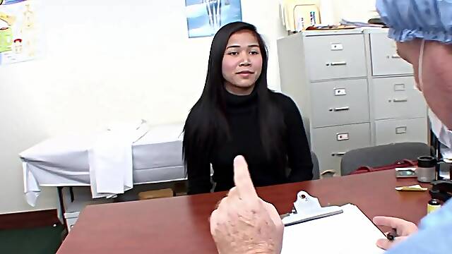 Asian seductress steams up office with a steamy reality rendezvous