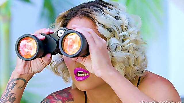 MILF plays intriguing with the lesbian babe next door for a few fabulous rounds together