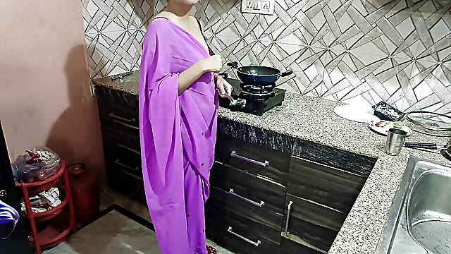 Indian Step Mom Surprise Her Step Son Vivek on His Birthday in Kitchen Dirty Talk Saarabhabhi6 Roleplay Hot Sexy