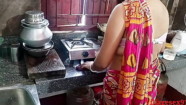 Red Saree Kitchen Sex in Sonali ( Official Video by Villagesex91 )