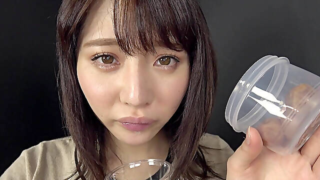 Mai Imai Fills a Glass with Her Dripping Saliva in POV While Showing You Her Tongue