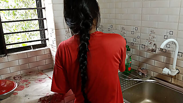 Indian Desi Stepsister-in-law, Cook Food Quickly, I Start Feeling Hungry, Have to Go on Low