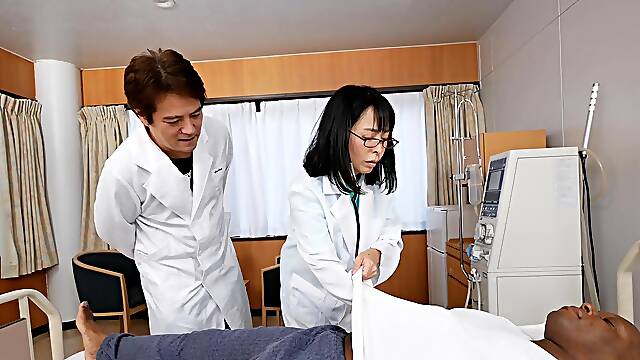 A hot nurse in white uniform Mio Shido is getting fucked hard by her partner